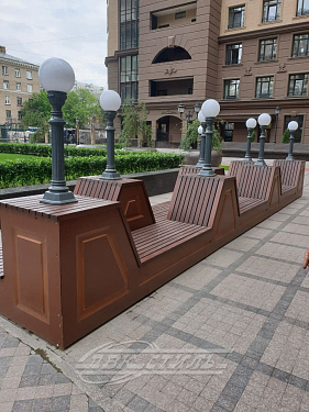 Скамейка стальная с фонарями «Айт».  �2